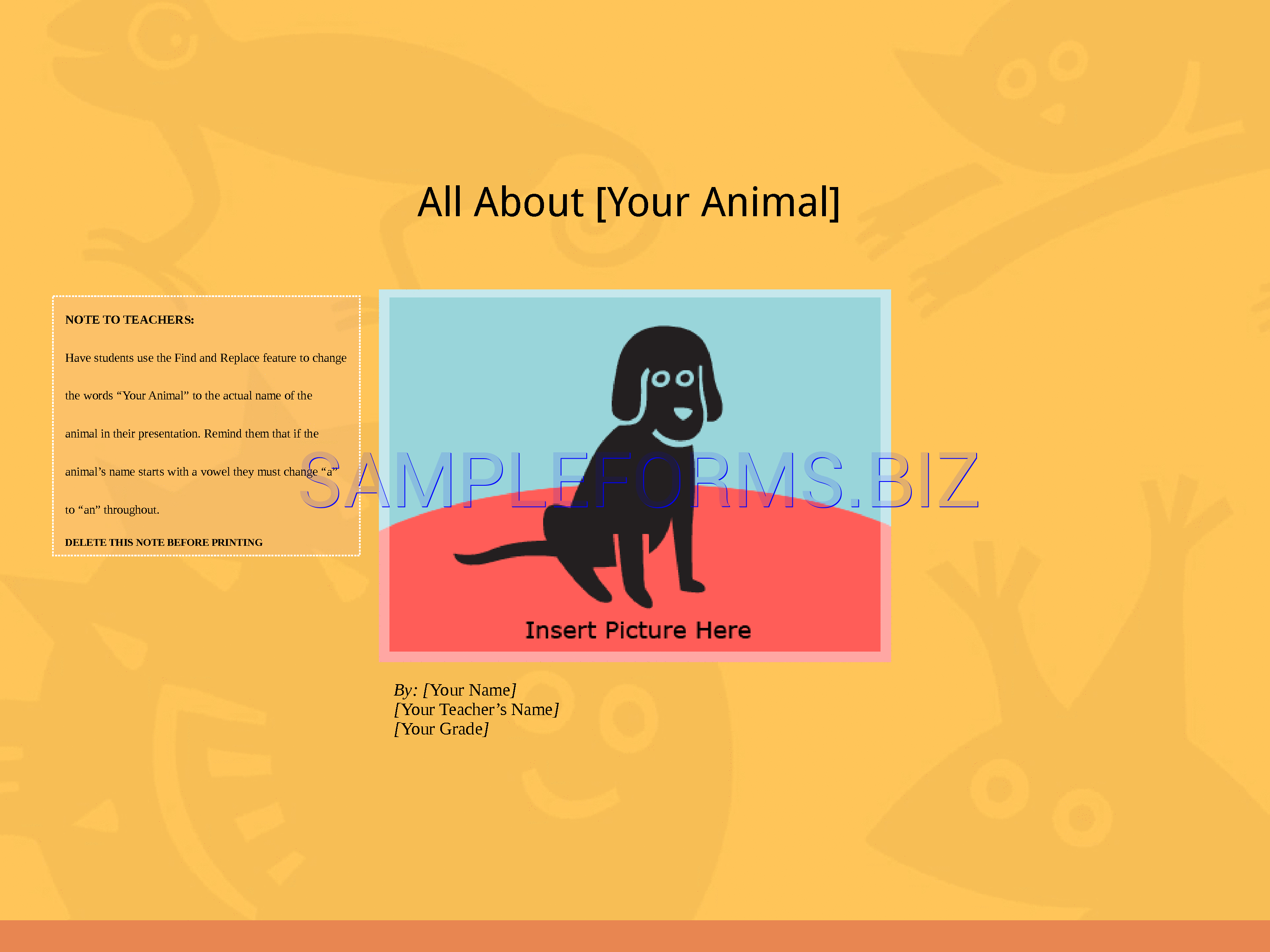 Preview free downloadable Animal Report Template 1 in PDF (page 1)